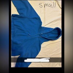 Small blue champion crop top hoodie